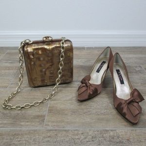 Vintage Walborg Gold Tortoise Shell Chain Purse